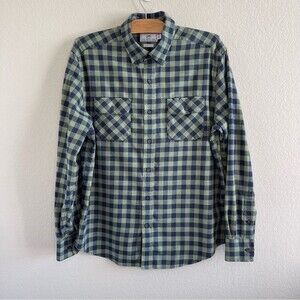 Southern Tide Classic Fit Long Sleeve Green Blue Plaid Button Down Shirt Mens